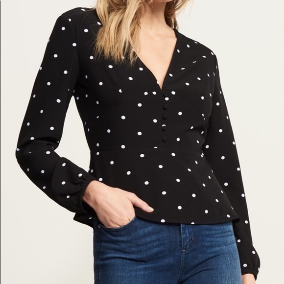Dynamite Polka Dot Blouse - Picture 1 of 4
